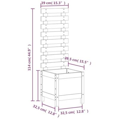 VidaXL Plantenbak met rek 39x39,5x114 cm massief grenenhout
