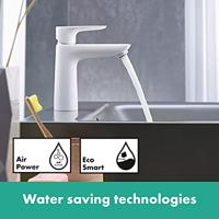 Hansgrohe Wastafelmengkraan Talis E 110 Eengreeps met Trekwaste Mat Wit - thumbnail