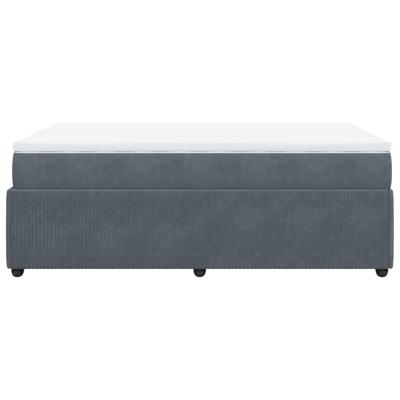Boxspring met matras fluweel donkergrijs 120x190 cm