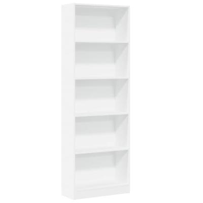 Boekenkast 60x24x176 cm bewerkt hout wit - thumbnail