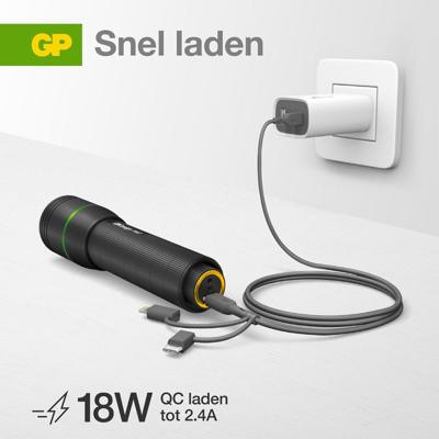 GP GPCBCY1NGYUSB313 USB-laadkabel USB 2.0 USB-A stekker, Apple Lightning stekker, USB-micro-B stekker, USB-C stekker 1.00 m Grijs