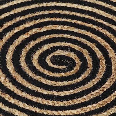 VidaXL Vloerkleed handgemaakt met spiraal ontwerp 120 cm jute zwart VidaXL Vloerkleed handgemaakt met spiraal ontwerp 120 cm jute zwart