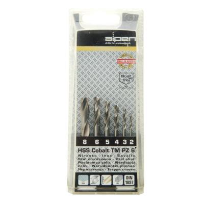 Alpen 100906100 HSS-E Metaal-spiraalboorset 6-delig Kobalt DIN 1897 Cilinderschacht 1 set(s)
