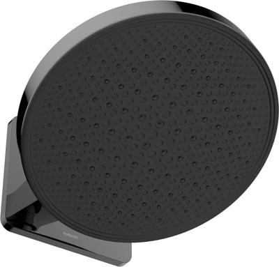 Hoofddouche Hotbath Cobber 1-F opbouw, 300mm Kantelbare Wandarm Gepolijst Zwart