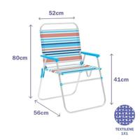 Marbueno Vouwstoel Aluminium Oranje en Blauw Strand en Zwembad 52X56X80 cm 10462 - thumbnail