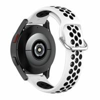 By Qubix - Siliconen sportbandje met gesp - Wit + zwart - Compatible met Xiaomi Mi Watch/Compatible met Xiaomi Watch 2 / Compatible met Xiaomi Watch S1 / S2 / S3 / S4 - Compatible Xiaomi bandje - thumbnail