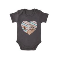 Romper bedrukken - Korte mouw - Antraciet - 74/80 - thumbnail