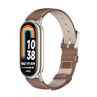 By Qubix - Echt leren bandje - Bruin - Compatible met Xiaomi Smart Band 8 & 9 - Compatible Xiaomi bandje - thumbnail
