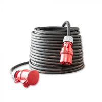 25 meter krachtstroomkabel 32A 5-polig 5 x 6,0mm² 400V zwart IP44 - thumbnail