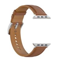 By Qubix - Luxe leren bandje - Lichtbruin - Compatible met Apple Watch 38mm / 40mm / 41mm / 42mm - Compatible Apple watch bandjes - thumbnail