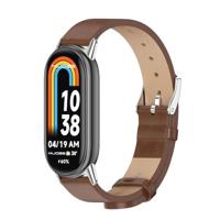 By Qubix - PU leren bandje - Bruin - Compatible met Xiaomi Smart Band 8 & 9 - Compatible Xiaomi bandje - thumbnail