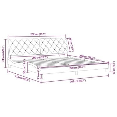 Bedframe met LED zonder matras fluweel donkergrijs 200x200 cm