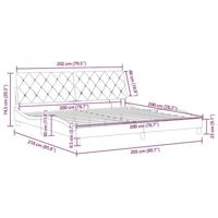 Bedframe met LED zonder matras fluweel donkergrijs 200x200 cm - thumbnail