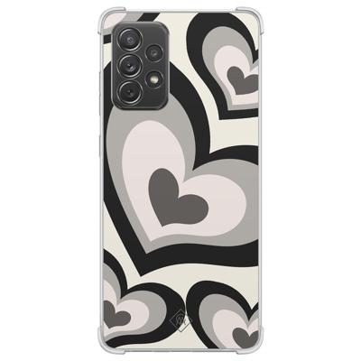 Samsung Galaxy A52(s) shockproof hoesje - Hart swirl zwart Samsung Galaxy A52(s) shockproof hoesje - Hart swirl zwart