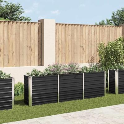 VidaXL Plantenbak verhoogd 240x40x77 cm gegalvaniseerd staal antraciet