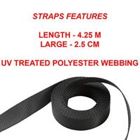 Masterlock Set of 2 ratchet tie downs with S hooks 4,25m - colour : black - 2 pac - 3066EURDAT - thumbnail