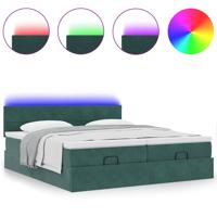 Ottoman bed met matrassen en LED's 180x200cm fluweel - thumbnail