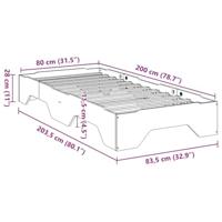 Bedframe zonder matras stapelbaar 80x200 cm massief hout - thumbnail