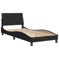 Bedframe met hoofdeinde fluweel zwart 80x200 cm - thumbnail