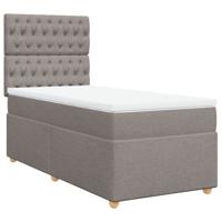 Boxspring met matras stof taupe 120x200 cm - thumbnail