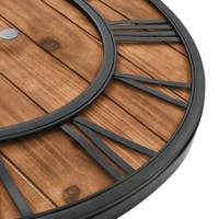 Wandklok vintage-stijl quartz-mechanisme XXL 60 cm hout metaal - thumbnail