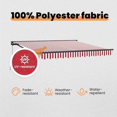 VidaXL Inklapbaar zonnescherm rood en wit 350 x 250 cm