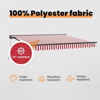 VidaXL Inklapbaar zonnescherm rood en wit 350 x 250 cm - thumbnail
