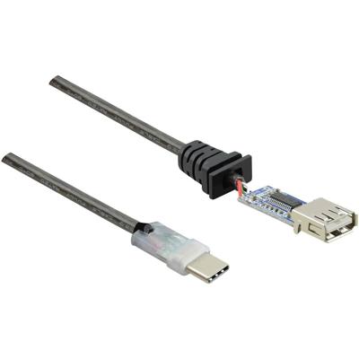 Renkforce RF-4752800 USB-kabel USB 2.0 USB-C stekker, USB-A bus 7.50 m Zwart Vergulde steekcontacten
