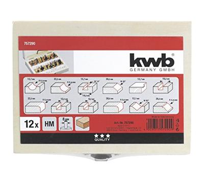kwb 757290 Freesset Schachtdiameter 8 mm 12-delig