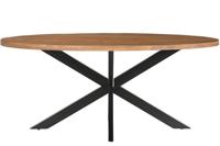 LivingFurn Ovale Eettafel 'Rocky' Mangohout en staal, 240 x 110cm - thumbnail