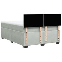 Boxspring met matras fluweel lichtgrijs 140x200 cm - thumbnail