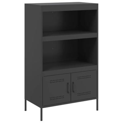 Hoge kast 68x39x113 cm staal zwart
