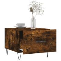 Salontafels 2 st 50x50x40 cm bewerkt hout gerookt eikenkleurig - thumbnail