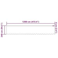 VidaXL Kantgordijn met gordijnen bloemen wit 240 x 1200 cm polyester - thumbnail