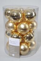 Decoris Glazen Kerstballen 8 cm 16 Stuks Goud - thumbnail