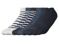 esmara 5 Paar sneakersokken (Gestreept/wit/donkerblauw, 35-38) - thumbnail