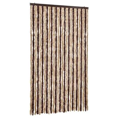 VidaXL Vliegengordijn 118x220 cm chenille beige en lichtbruin