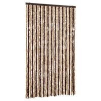 VidaXL Vliegengordijn 118x220 cm chenille beige en lichtbruin - thumbnail
