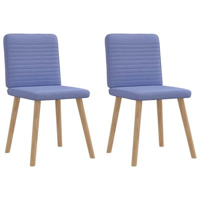 Eetkamerstoelen 2 st stof jeansblauw