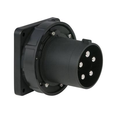 PCE CEE 125A 5-polige inbouw socket male IP67 zwart PCE CEE 125A 5-polige inbouw socket male IP67 zwart