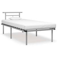 Bedframe metaal grijs 90x200 cm - thumbnail