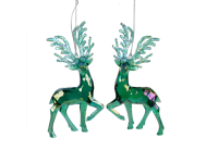 Ornament plc hert blauw/groen l14 cm Kurt S. Adler - Kurt s adler - thumbnail