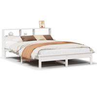 Bedframe zonder matras massief grenenhout wit 140x190 cm - thumbnail