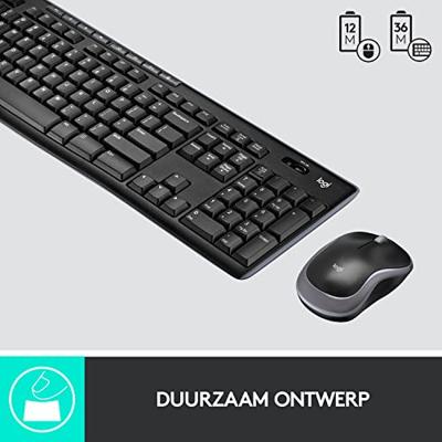 Logitech MK270 Draadloos Toetsenbord en Muis QWERTY Toetsenbord Zwart - thumbnail