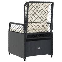 Tuinstoelen 2 st verstelbaar poly rattan zwart - thumbnail