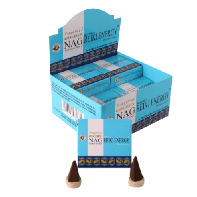 Golden Nag Wierookkegels - Reiki Energy Golden Nag Wierookkegels - Reiki Energy