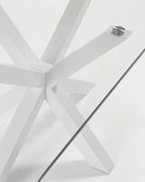 Kave Home glazen eettafel 'Argo' met wit onderstel, 160 x 90cm - thumbnail