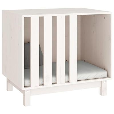 VidaXL Hondenhok 70x50x62 cm massief grenenhout wit