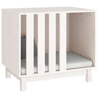 VidaXL Hondenhok 70x50x62 cm massief grenenhout wit - thumbnail