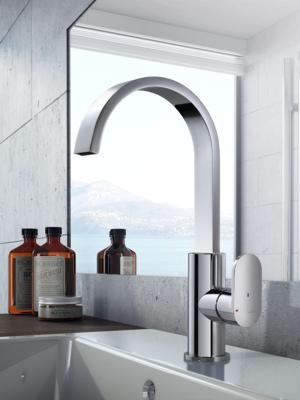 Wastafelmengkraan Hotbath Friendo 1-hendel Cascade Uitloop 29 cm Chroom